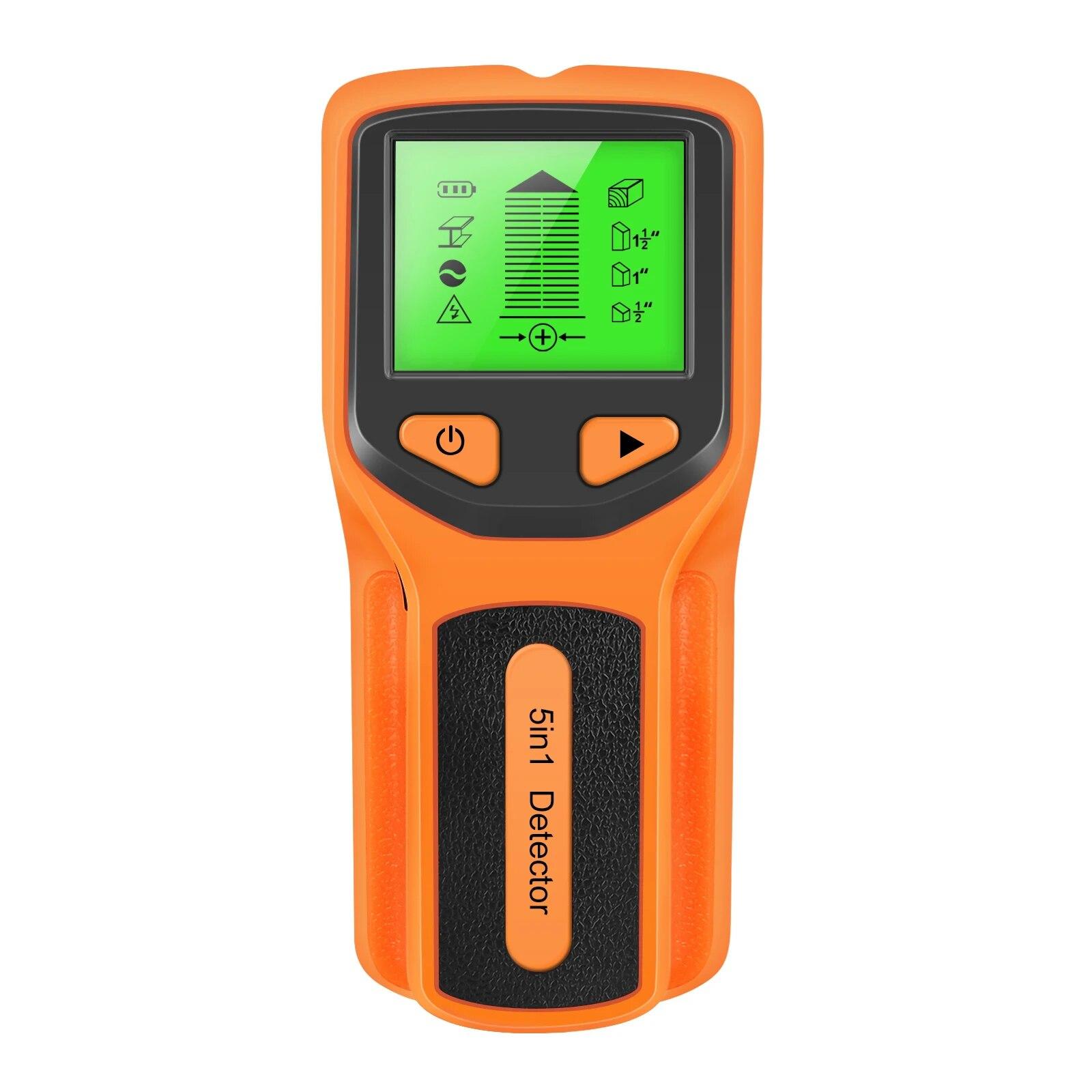 

5 In 1 Screw Detector Sensor Portable Wall Scanner Electronic Screw Sensor Locator With LCD Display Screen помаранчевий