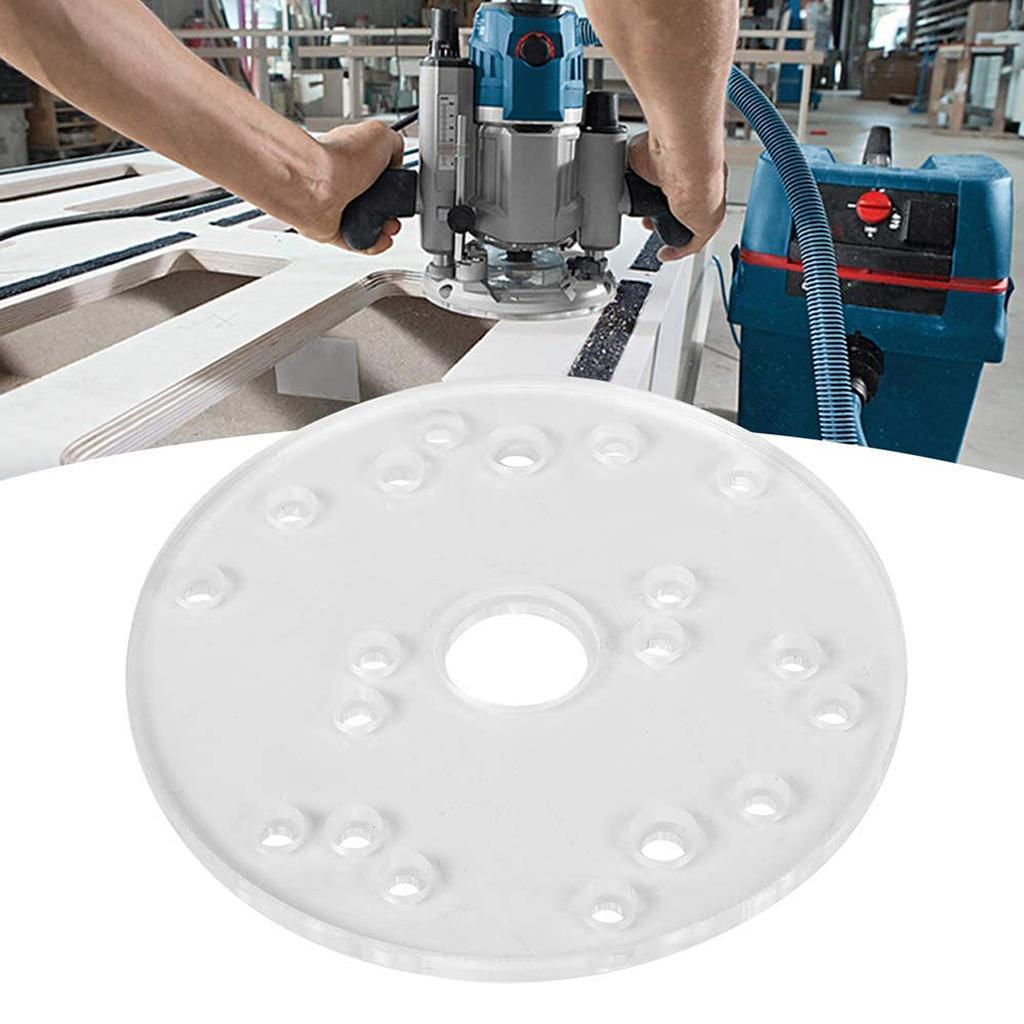 Universal Frästisch-Grundplatte Acryl mit Zentrierstift Schrauben für Oberfräsen Holzbearbeitung