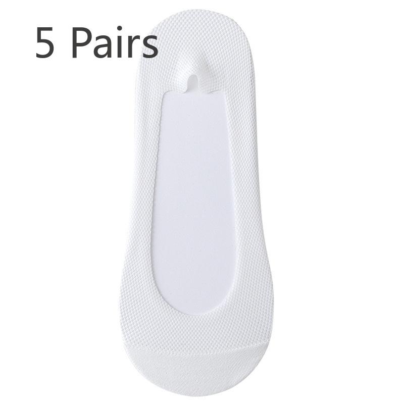 5 Pairs of Women's Spring and Summer Shallow Cut Anti Slip Perforated Net Invisible Boat Socks