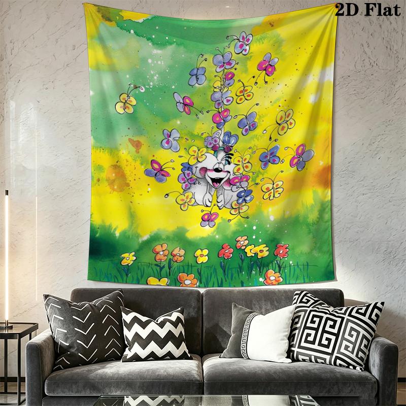 Diddl Wall Tapestry Aesthetic Wall Hanging Printed Fabric Blanket Decorative Tapestries for Bedroom Living Room Home Decor