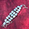 Larimar 925 Solid Sterling Silver Bracelet with Adjustable Chain, Handmade Gemstone Jewelry Bracelet For Memorial Day