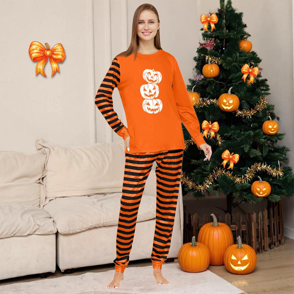 Halloween Day Prints Family Matching Long Sleeve Tops+Pants Set Family Matching Sets