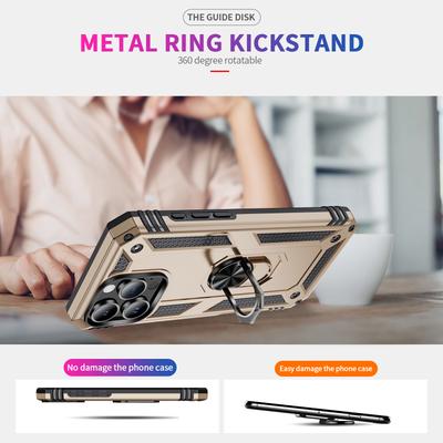 For iPhone 16 Pro Max Case PC+TPU Kickstand Anti-drop Phone Cover