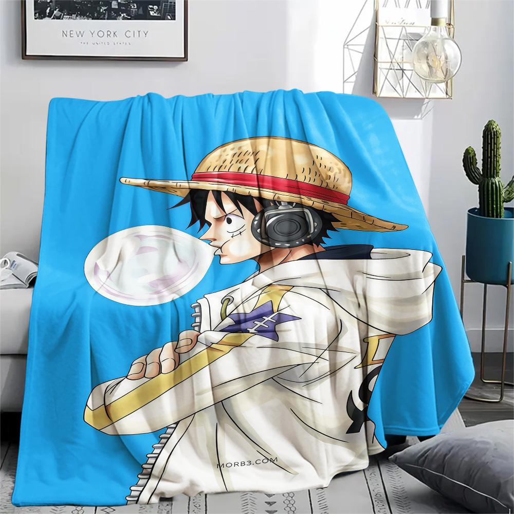 1PC Luffy D Patterned Flannel Blanket Suitable For All Seasons For Home Decor Warmth And Comfort Gifts Holiday Present