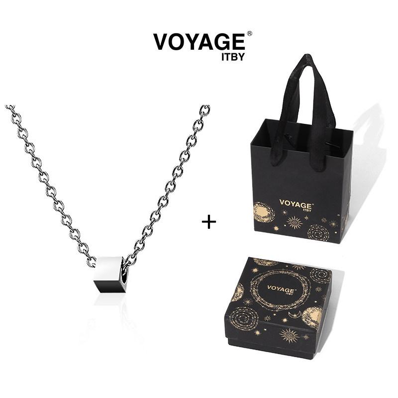 Trendy Titanium Steel Square Necklace for Men & Women - High-End Niche Hoodie Accessory Chain