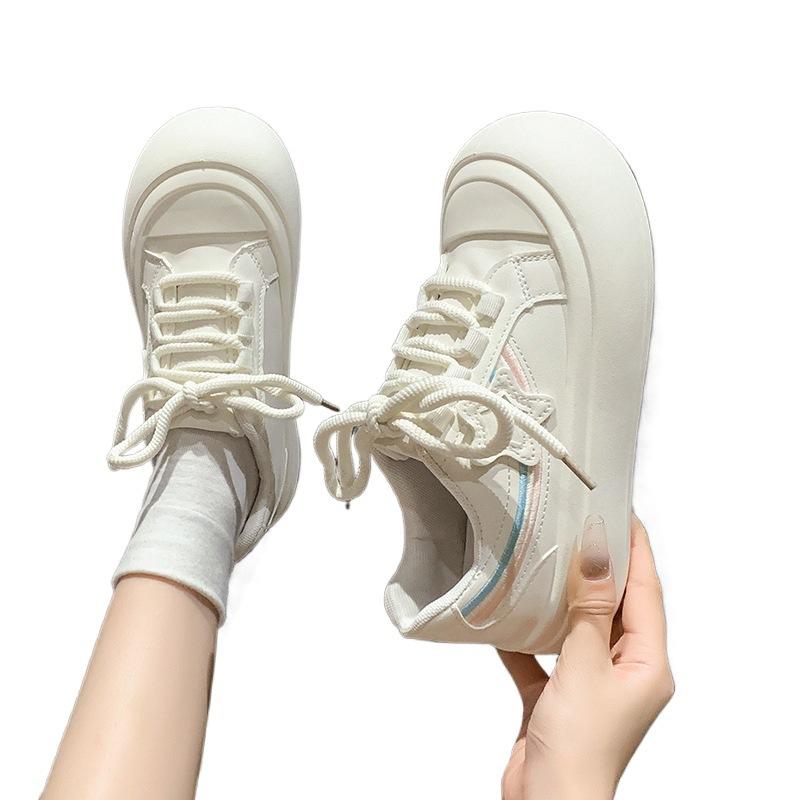 Platform White Shoes Women's Spring New Versatile Stars Sports and Leisure Board Shoes Tide