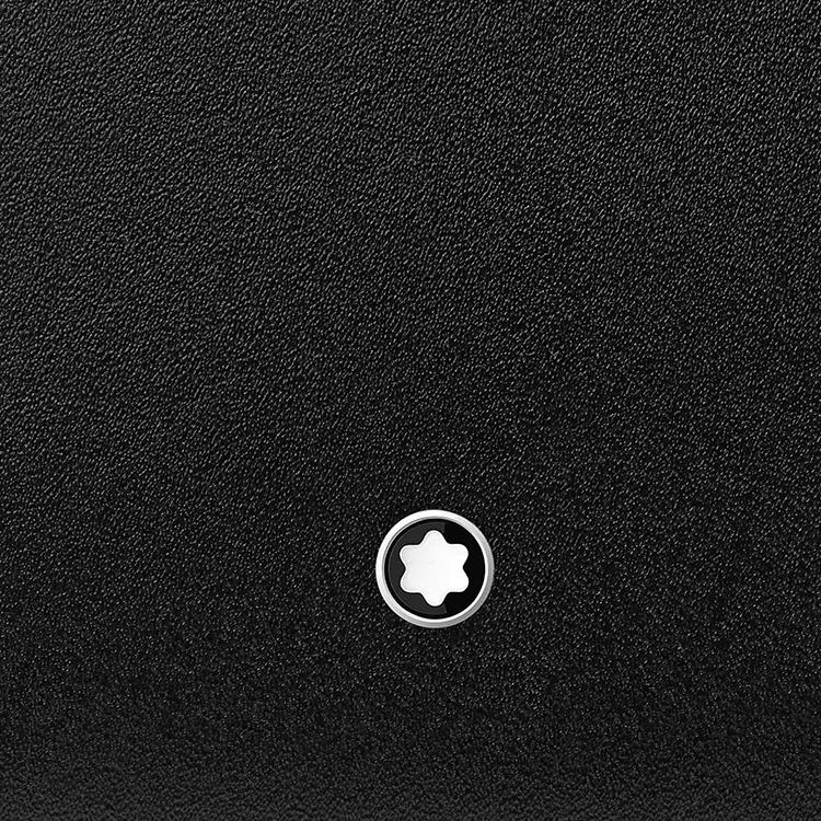 Montblanc Logo Narbenleder Geldbörse Herren Geldbörse Schwarz 126206