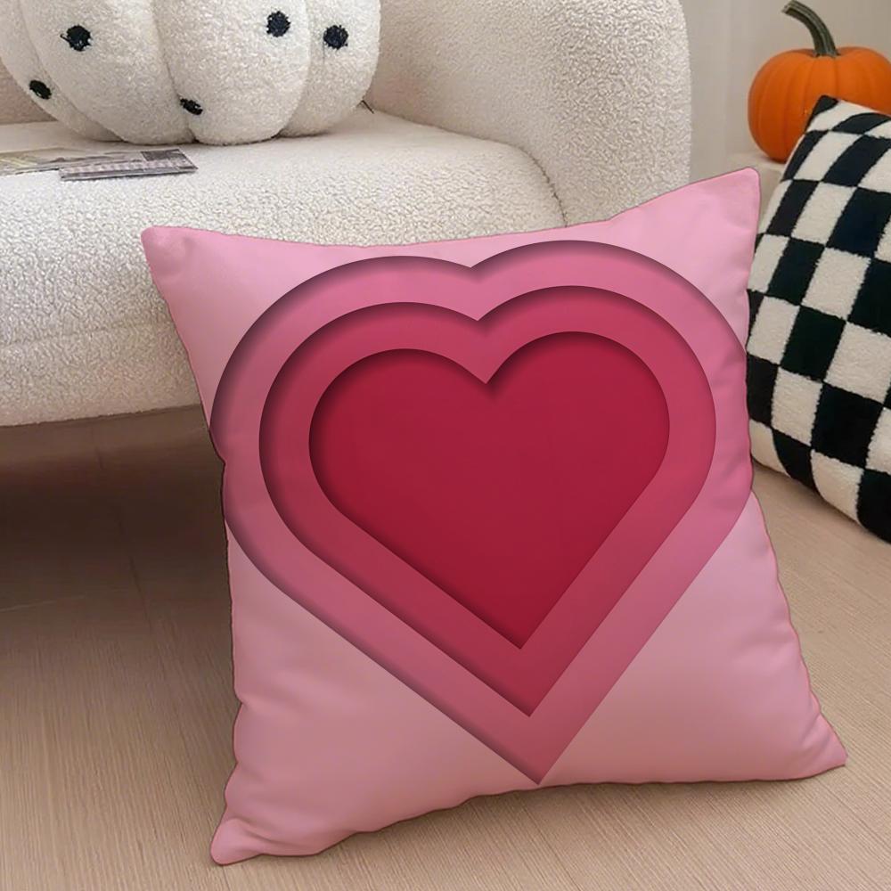 Heart Shape Cushion Cover Throw Pillow Cover Hidden Button Durable Polyester Chair Cushion