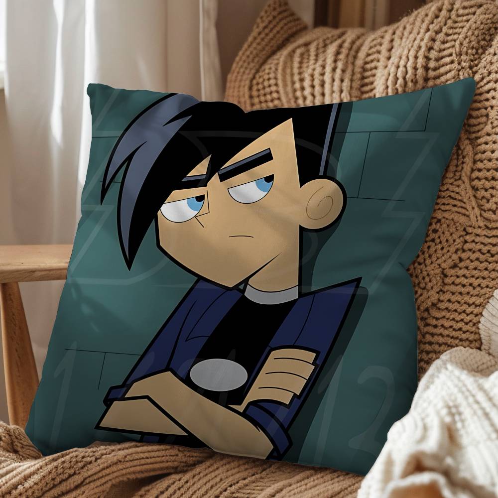 Invincible Danny Dani Phantom Pillow Case Square Double-Sided Printing Short Plush Sofa Cushion Cover Bedroom Bedside Pillow