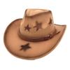 Sternverzierter Homburg Maillard Styling Hut Geschenke für Freund Hut Breiter Rand Unisex Tragbar für Treffen Foto Requisiten