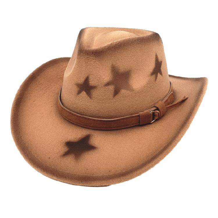 Sternverzierter Homburg Maillard Styling Hut Geschenke für Freund Hut Breiter Rand Unisex Tragbar für Treffen Foto Requisiten