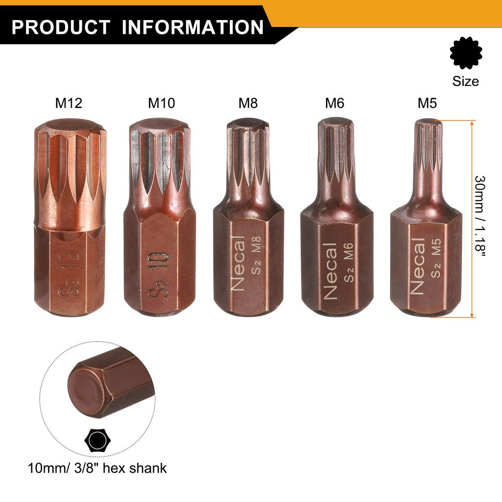 T20 T25 T27 T30 T35 T40 T45 T50 T55 M5 M6 M8 M10 M12 Torx Screwdriver Bit Hex Shank 30mm S2 Steel Security Tamper Proof Head Bit