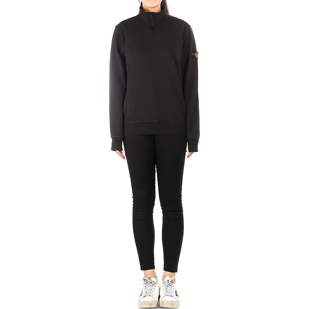 Stone Island Sweatshirt Kids Spliced Fitted Polo Collar Long Sleeve Black Kids tops 761661940-V0029