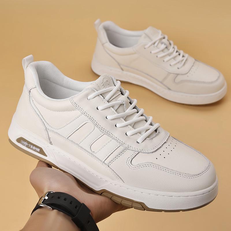 Men's Shoes Leather Autumn Sports and Leisure Shoes Men's Board Shoes Soft Sole Ruffian Handsome Little White Shoes Men's Shoes Men's Versatile Trendy