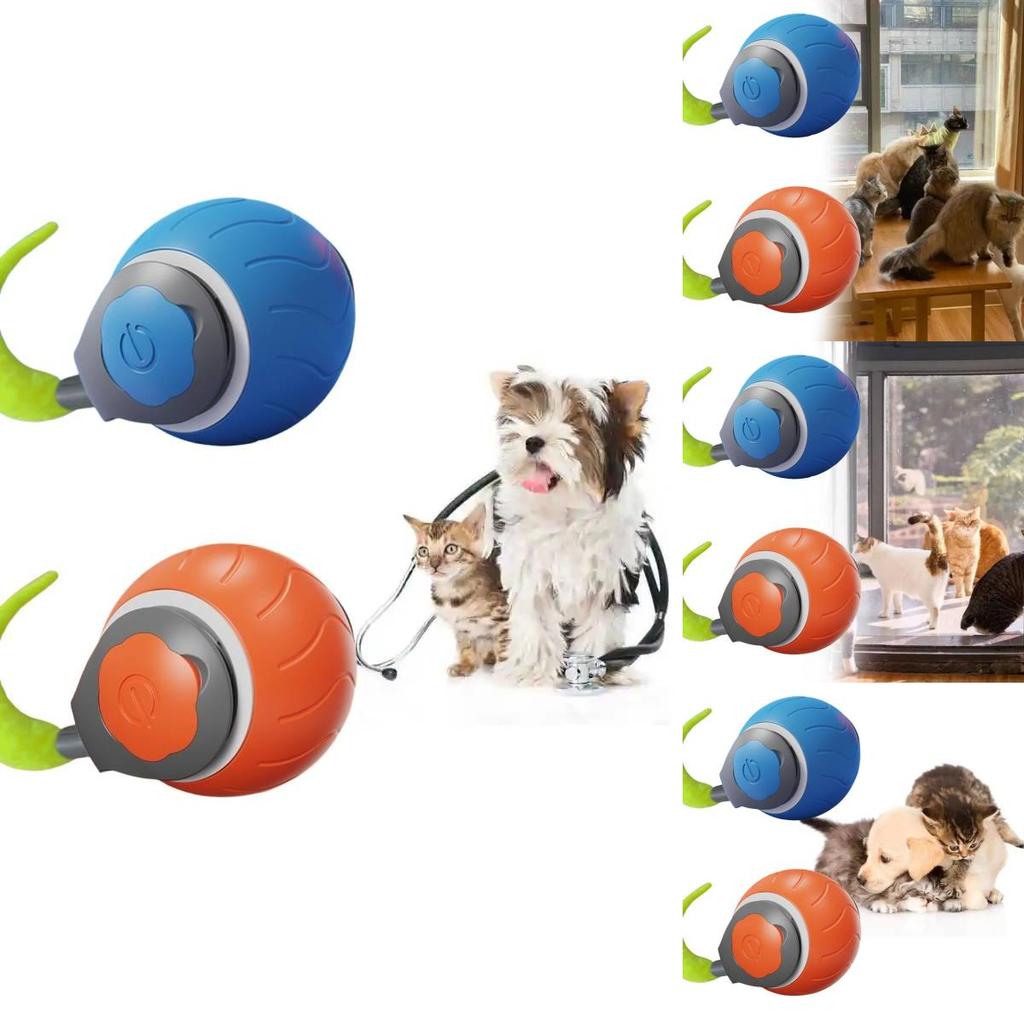 Automatic Rolling Cat Ball Toy For Entertaining Cats With Exciting Motion And Textured Design