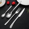 Stainless Steel Silver Western Cutlery Set - Knife, Fork, and Spoon - Thickened Kitchen Utensils
