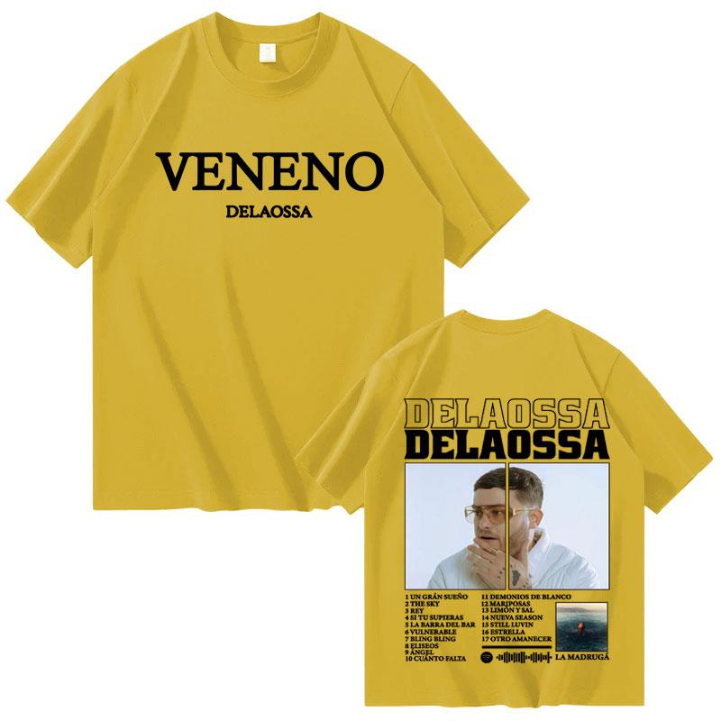 Rapper Delaossa Veneno New Album Print Tshrit Mens Women Clothes Fashion Oversized Tops Harajuku Casual Crewneck Tees Streetwear