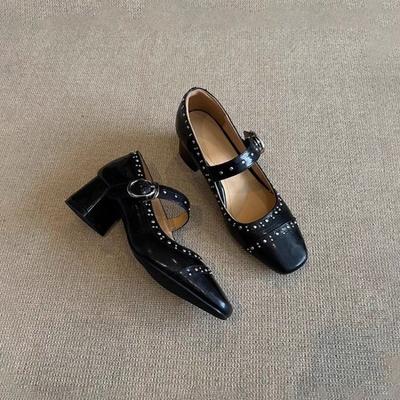 2025 Vielseitige Mary Jane Ballerinas mit rundem Zeh für Damen, Sommer, Nagelkopf, Ballett, Nicht ermüdend, Thin Heel, Modisch, Lässig