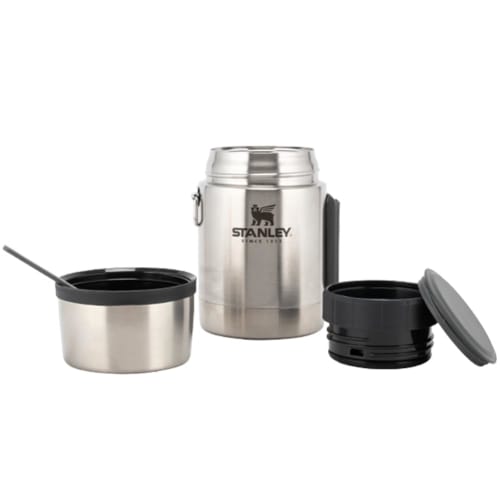 Stanley Vacuum Food Jar with Spork, New Logo, 0.53L, 10-01287-031, Silver, ADVENTURE STAINLESS STEEL ALL-IN-ONE FOOD JAR, 18oz, Stainless Steel, Perfe