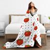 Tomato - Red Background Throw Blanket Soft Comfy Novelty Blanket  For Living Room Plane Travel Flannel Bedspread Bed Cover