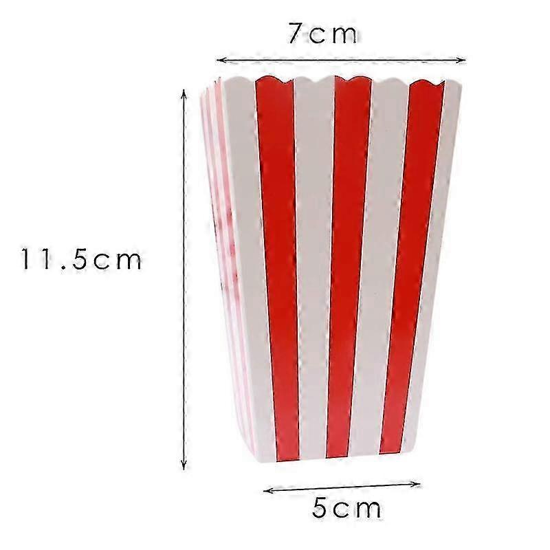 Barsinfi 50-Pack Popcorn Bags with Striped Paper Popcorn Boxes - Cardboard Candy Containers for Parties, Sweets & Kids Use