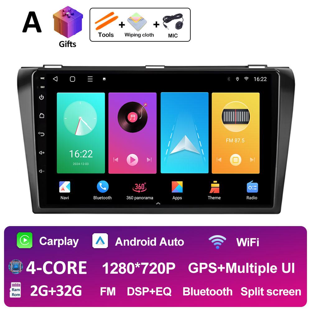 Pentru Mazda 3 2004 2005 2006 2007 2008 2009 Sistem inteligent Android Navigație GPS Wireless Carplay Bluetooth QLED Ecran IPS