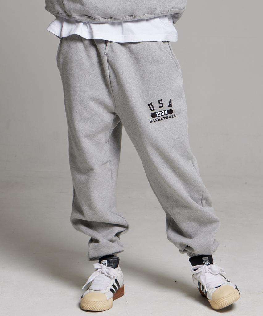 CREAM SODA LAB Usa Logo Training Jogger Pants Grey Black