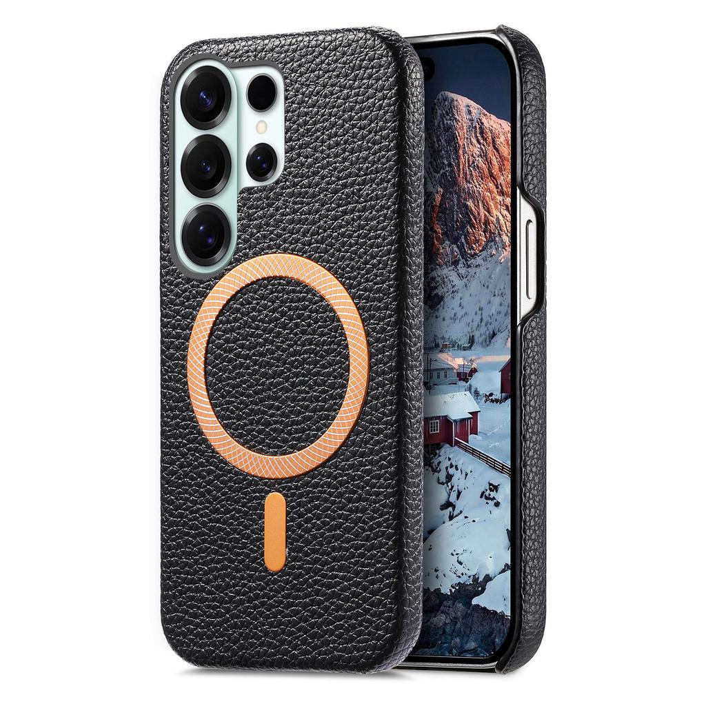 S26U Business Sle Magnetic Leather Case for Samsung S26Ultra S25Edge S24 Plus S23FE A57/37/17/07 A56/36/35 Wireless Charge Cover