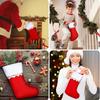Double Sided Gold Trim Christmas Stockings Red Velvet Hanging Bags Xmas Tree Ornaments Holiday Home Party Festive Decorations