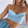 Summer European and American Sexy Fashion Women's Sling Tube Top V-neck Lace Short Slim Camisole