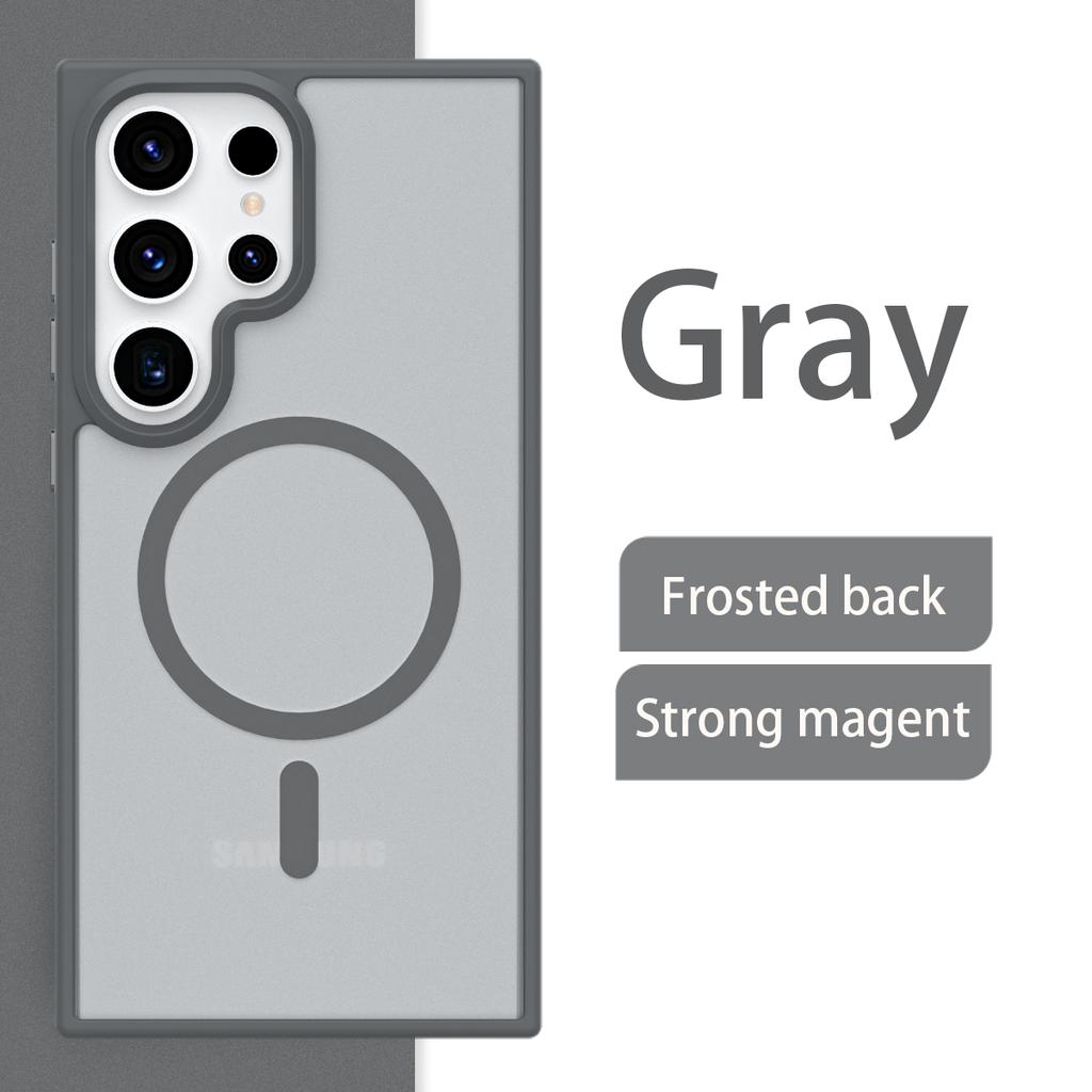 Matte Simple Solid Color Suitable Magnetic Phone Case For Samsung Galaxy S21 S22 S23 S24 Ultra Plus Wireless Charge Phone Covers