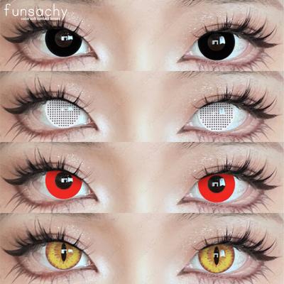 FUNSACHY 2pcs Anime Color Cosplay Contact Lenses Halloween Colored Black Out Contacts Lenses for Eyes Accessories Lens Yearly