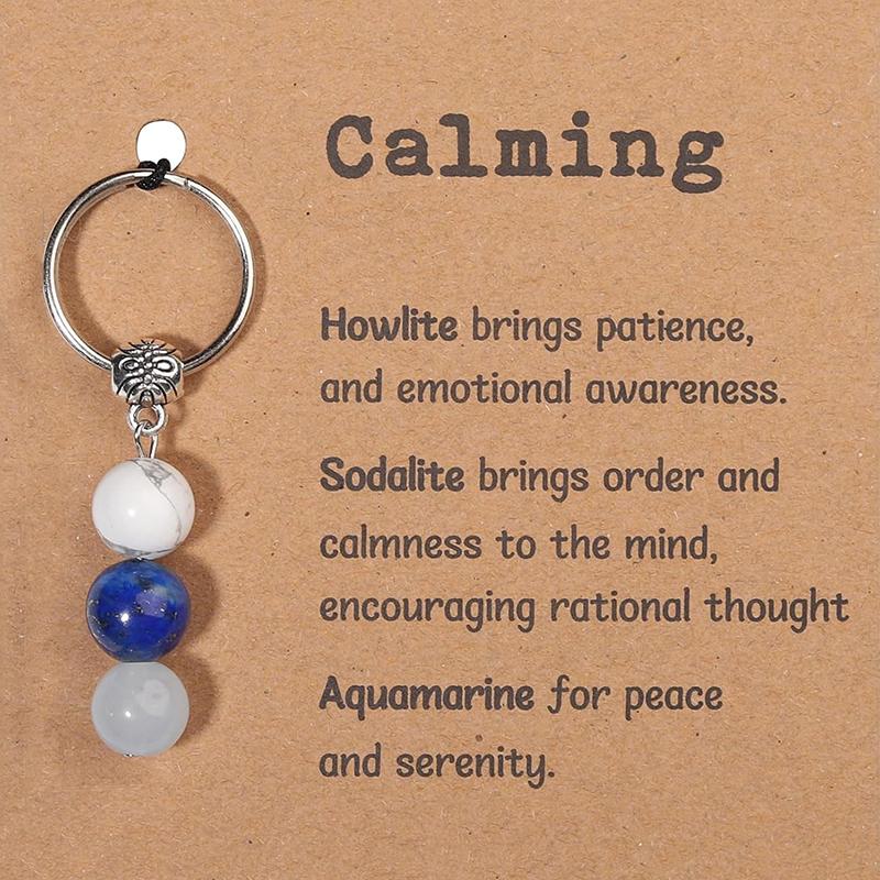 Natural Crystals Keychain Gift For  Beginnings Small Healing Stones Keychain For Anxiety Relief. Healing Crystals