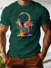 Men's T-Shirt Music Headphone Print Short Sleeve T-Shirt Lightweight Breathable Fabric Weekend Outfit Modern Style Men Clothes