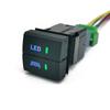 1PC Car Modified Dual Switch LED DRL Fog Light Spotlight Radar Switch Button with Wire for Toyota Prado Senna LC300 Accessories