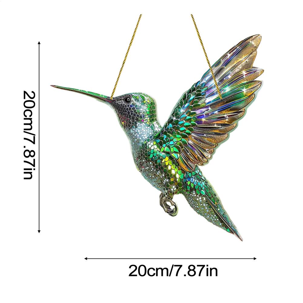 

Красочное искусство колибри Подвеска для окна Акриловые подвесные птицы Колокольчики ветра Ловец солнца Поделки для гостиной спальни Без 3D