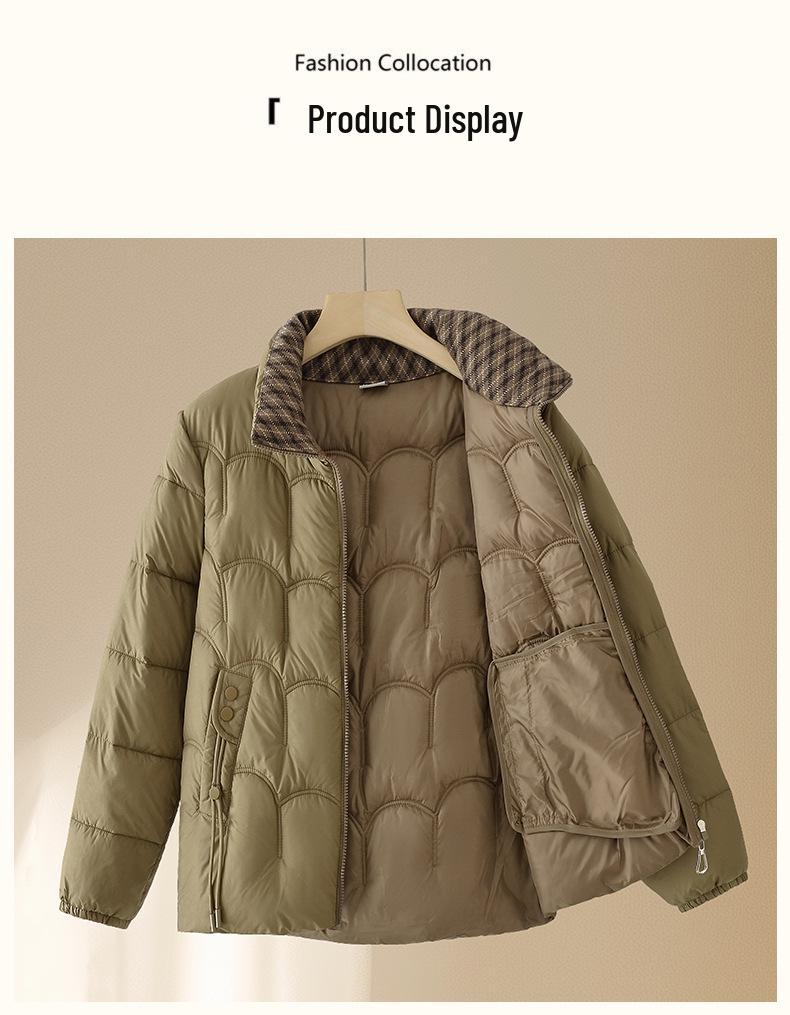 Korean Style Lightweight Down Jacket for Middle-aged Women