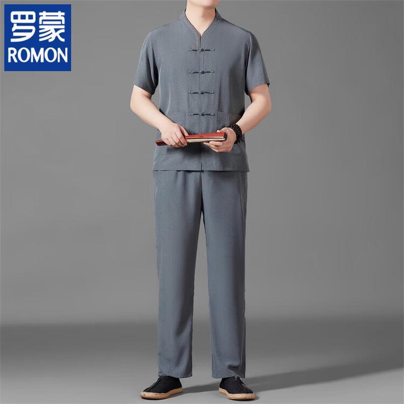 ROMON Men s Summer Chinese Style Short Sleeve Shirt 170