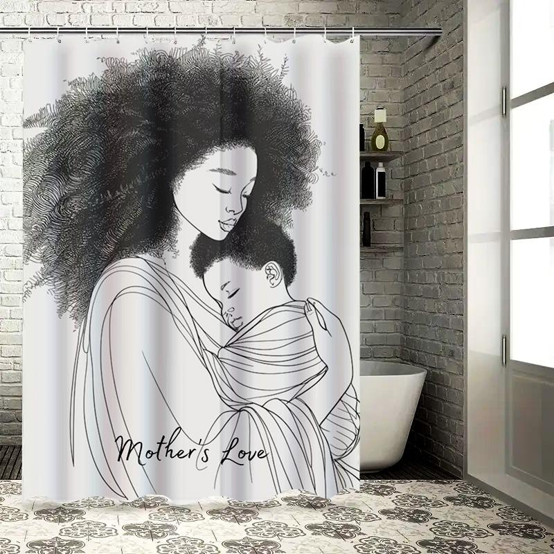 Mother's Love Waterproof Shower Curtain for Bathroom Decor, High-Quality Material and Easy to Clean, Perfect for Modern Bathroom