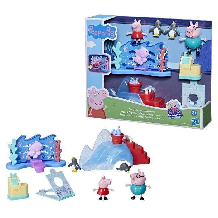 Jouet préscolaire peppa pig à l'aquarium avec 4 figurines et 4 accessoires