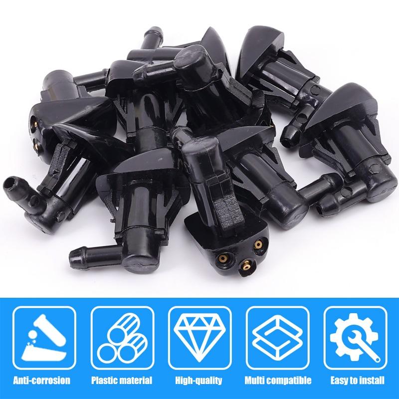 2Pcs Windshield Washer Spray Nozzle – Dual Hole Jets for Car Wiper System, Universal Fit Auto Glass Water Sprayer
