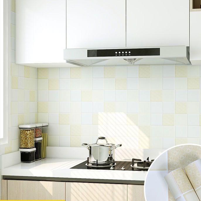 Kitchen Oil-Proof Sticker Waterproof Self-Adhesive High Temperature Stove Wallpaper Toilet Bathroom Tile Renovation Wall Sticker
