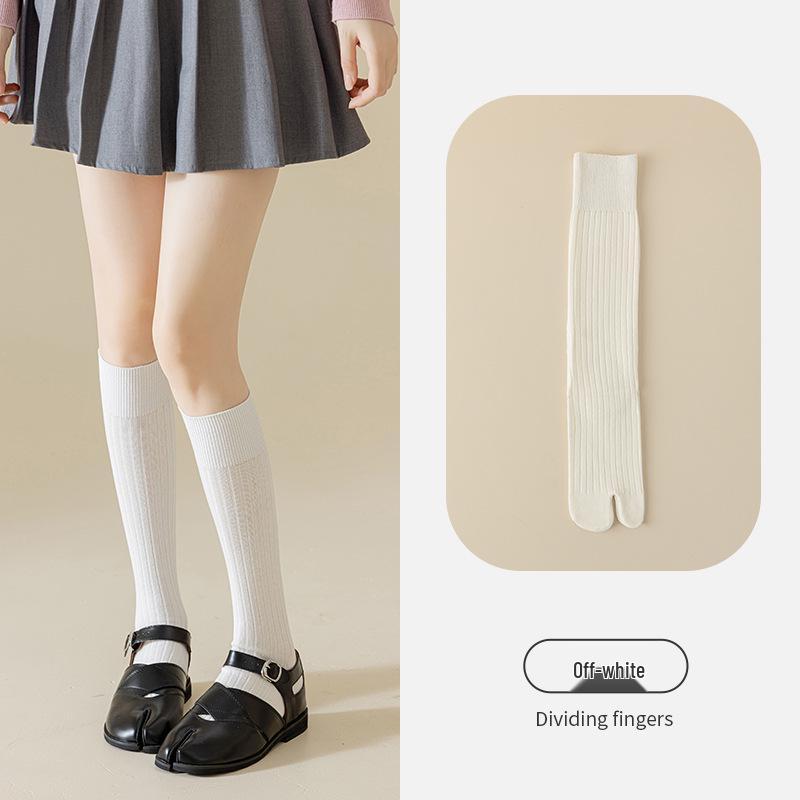 Women's Split Toe Over Knee Slimming Socks - Spring Autumn Cotton Two Toe Long Socks