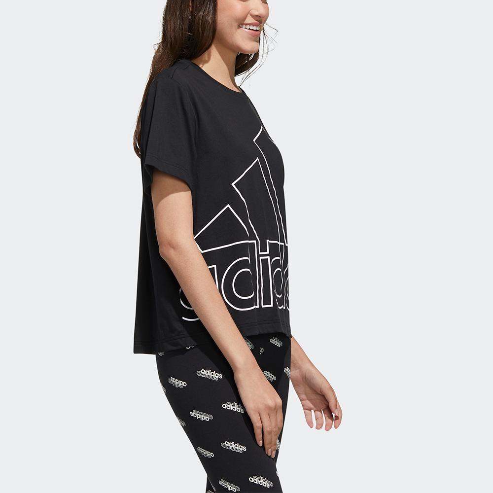 New Adidas Set in Sleeve T Shirt Women's Black GK3330