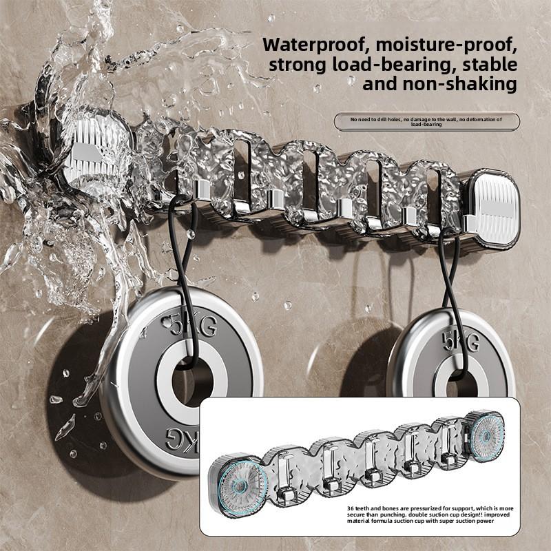 Suction Cup No-Drilling Bathroom Towel and Bath Sponge Holder for Behind The Toilet Door