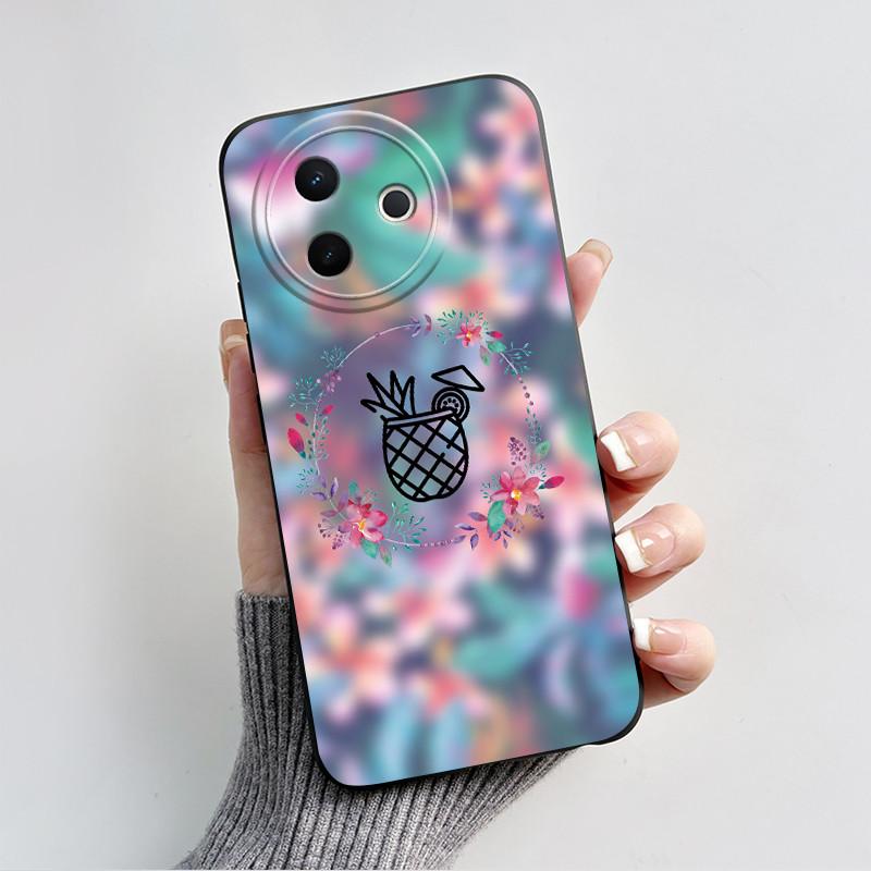 

For Vivo Y39 Y300i 5G Casing 2025 heart Printed Black Matte Soft Silicone Protective Cover For VivoY39 V2436 Y 39 Phone Case Vivo Y300i 5G