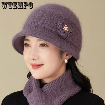 Cappello Invernale in Maglia di Velluto per Madri Persone di Mezza Età e Anziane Cappello alla Moda con Peluche Cappello Caldo