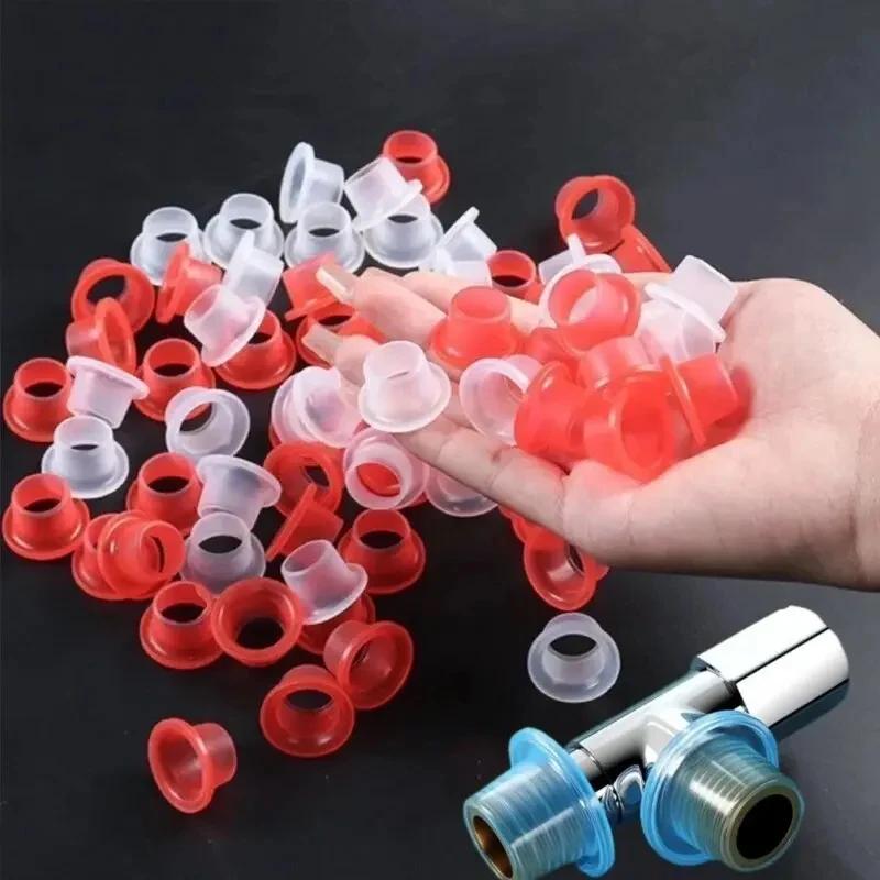 30Pcs Faucet Leak-Proof Sealing Gasket Rubber Pipe Sealing Washer Silicone Raw Tape Triangle Valve Hose Plumbing Fitting Plug 30 Mixed color