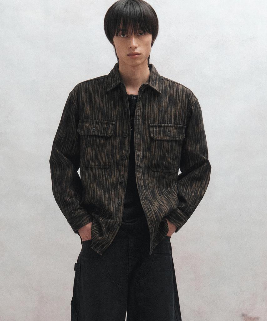 BIG UNION Blazed Denim Shirt (Brown)