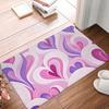Heart Door Mat 2D Love Pattern Entrance Rug Red Valentines Decor Soft Non-Slip Indoor Welcome Mat Romantic Home Hallway Floor